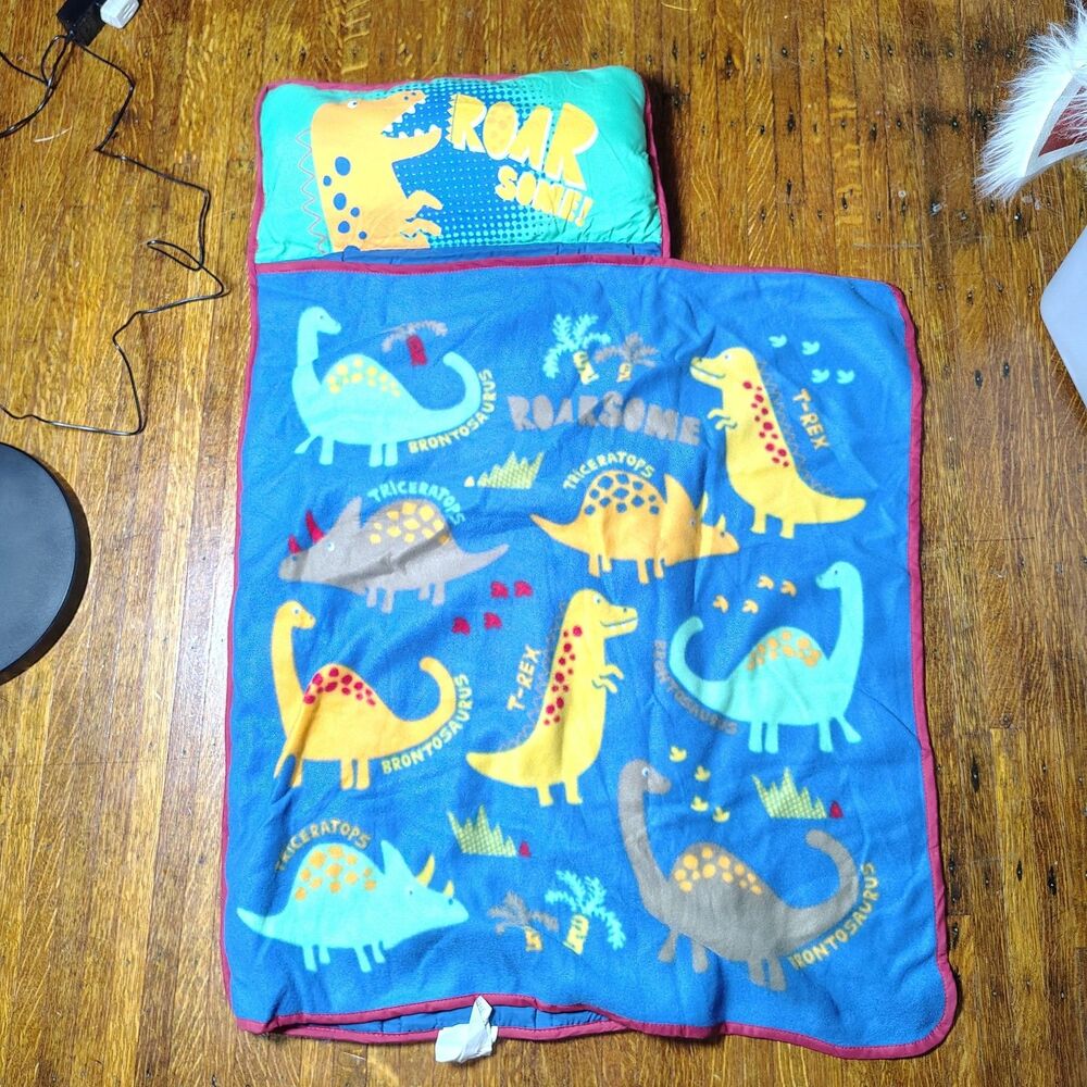 Dinosaur Toddler Nap Mat W Pillow